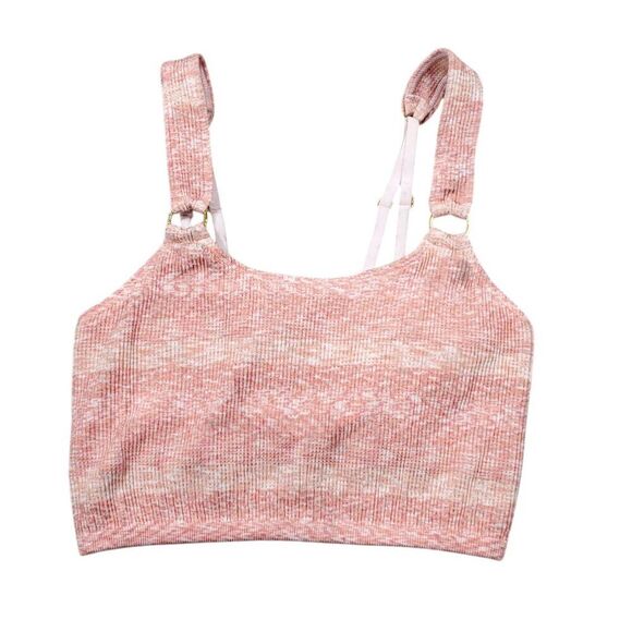 READ Aerie Seamless Ring Longline Bralette Beach Peach Pink Stretch Size Small - Picture 2 of 11